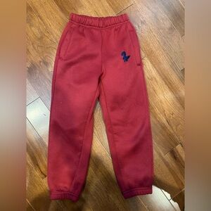 Children's Burgundy Sweatpants with Embroidered Design